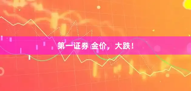 第一证券 金价，大跌！
