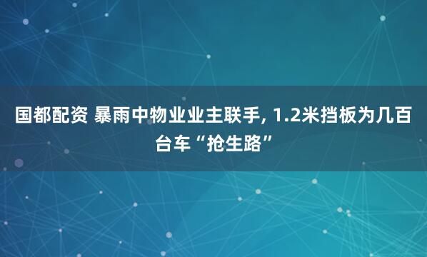 国都配资 暴雨中物业业主联手, 1.2米挡板为几百台车“抢生路”